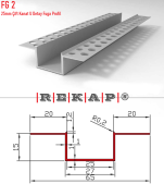 |FG02| Fuga Profil 3 metre/ 50 adet (25mm Çift Kanat) Ral 9016