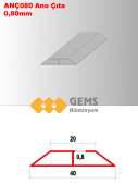 Alüminyum Ano Çıtası 0,8 mm 300cm 30Adet 90mt