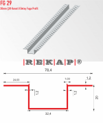 |FG29| Fuga Profil 3 metre/ 50 adet (30mm Çift Kanat U) Ral 9016